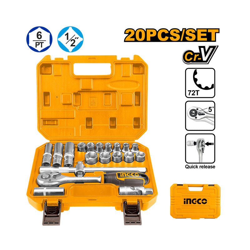 INGCO 20 PCs 1/2" Socket Set - HKTS12201 Main image