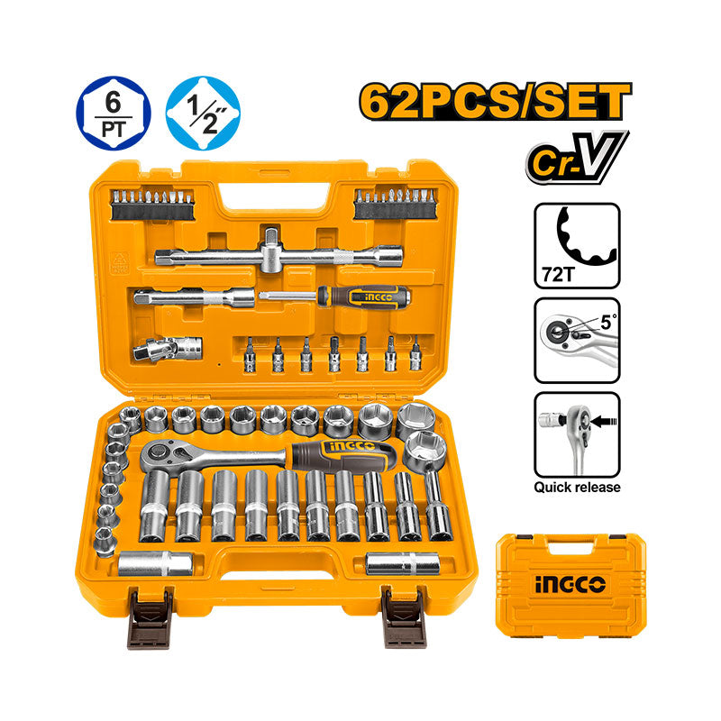 INGCO 62 PCs 1/2" Socket Set - HKTS12602 Main image