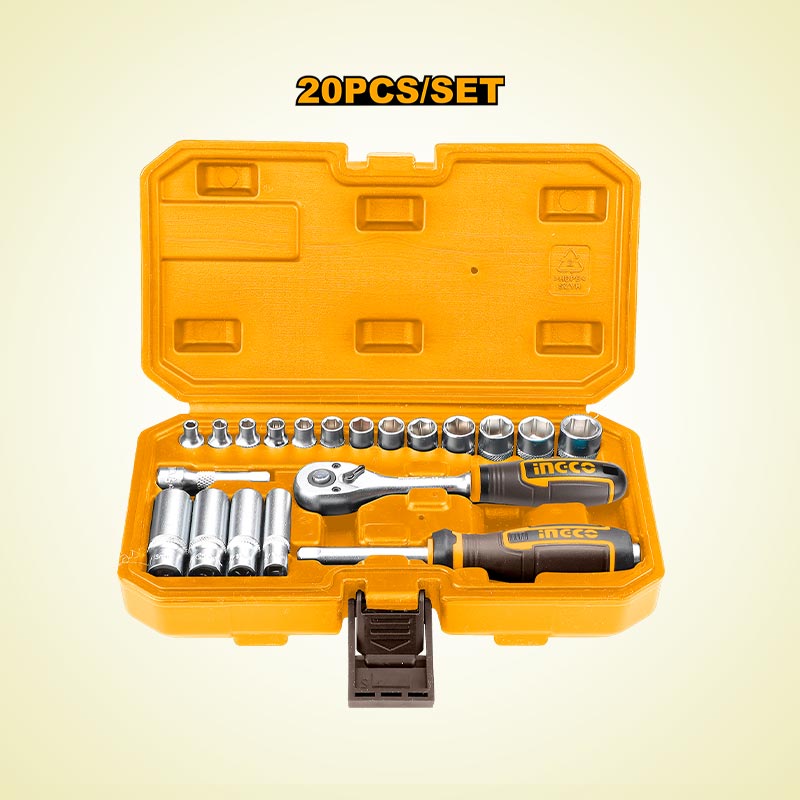 INGCO 20 PCs 1/4" Socket Set- HKTS14201
