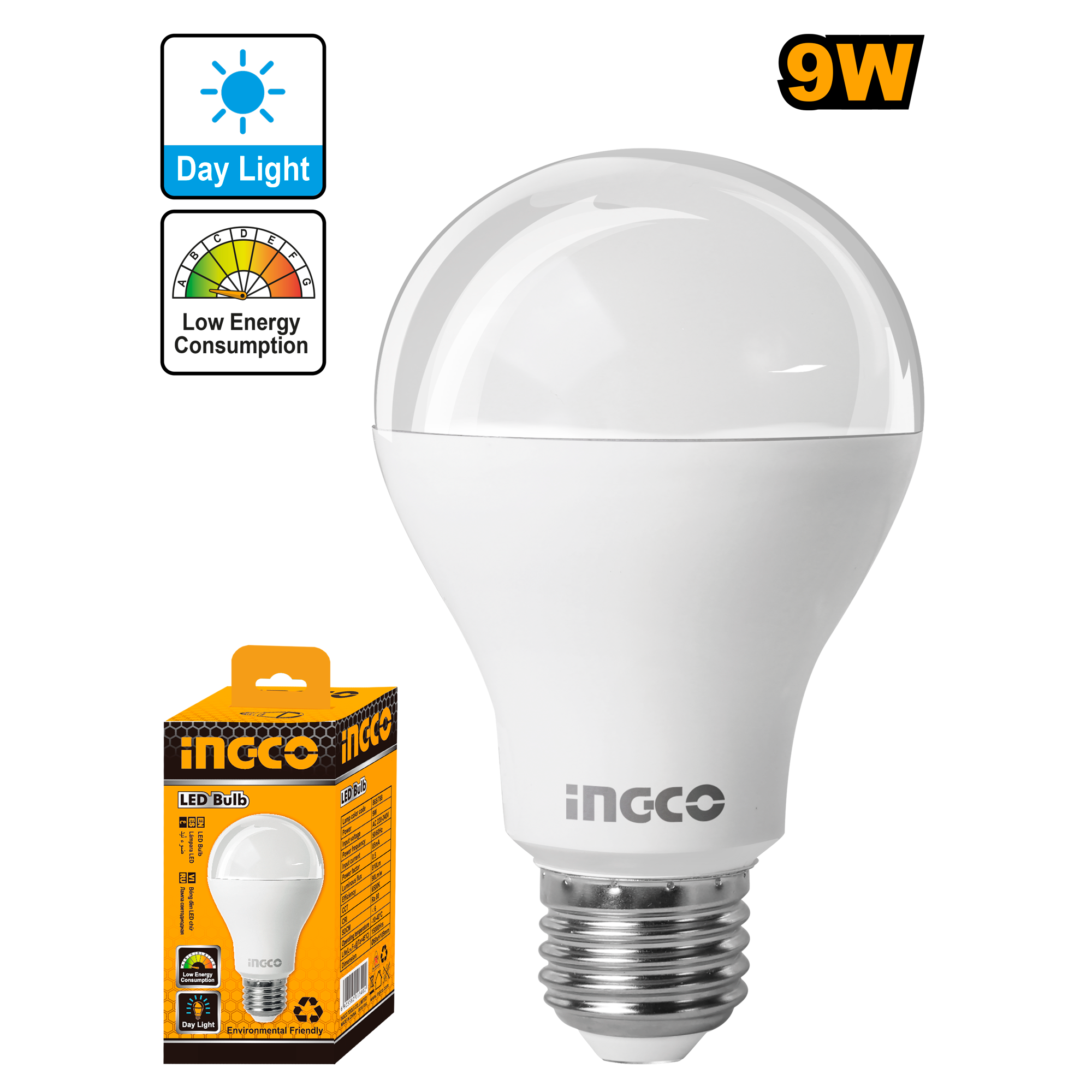 INGCO LED Bulb Day Light 9W - C50 - HLBACD291