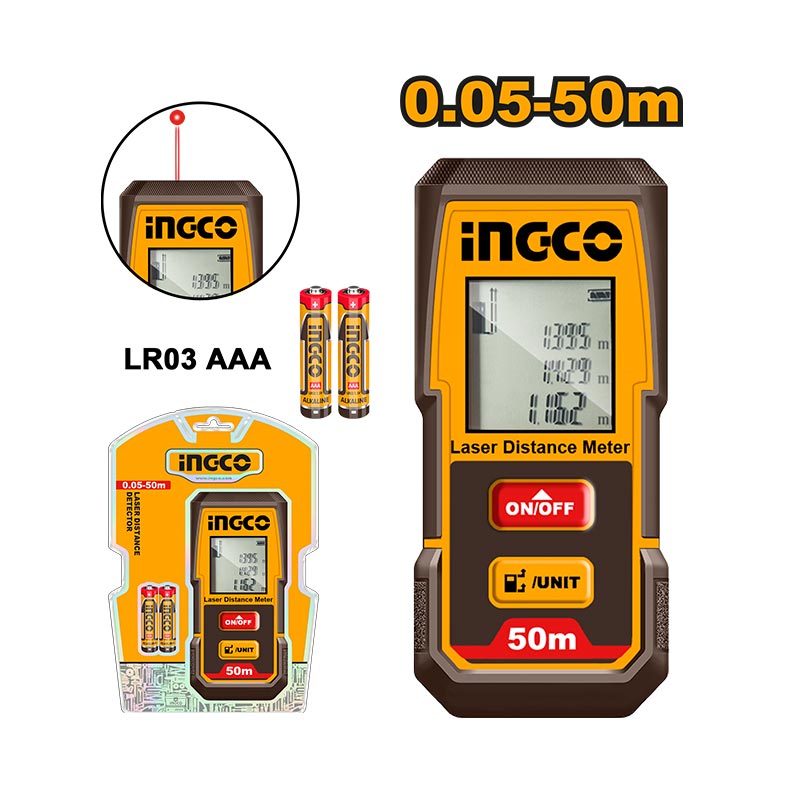 INGCO 0.05-50M Laser Distance Detector - HLDD0508