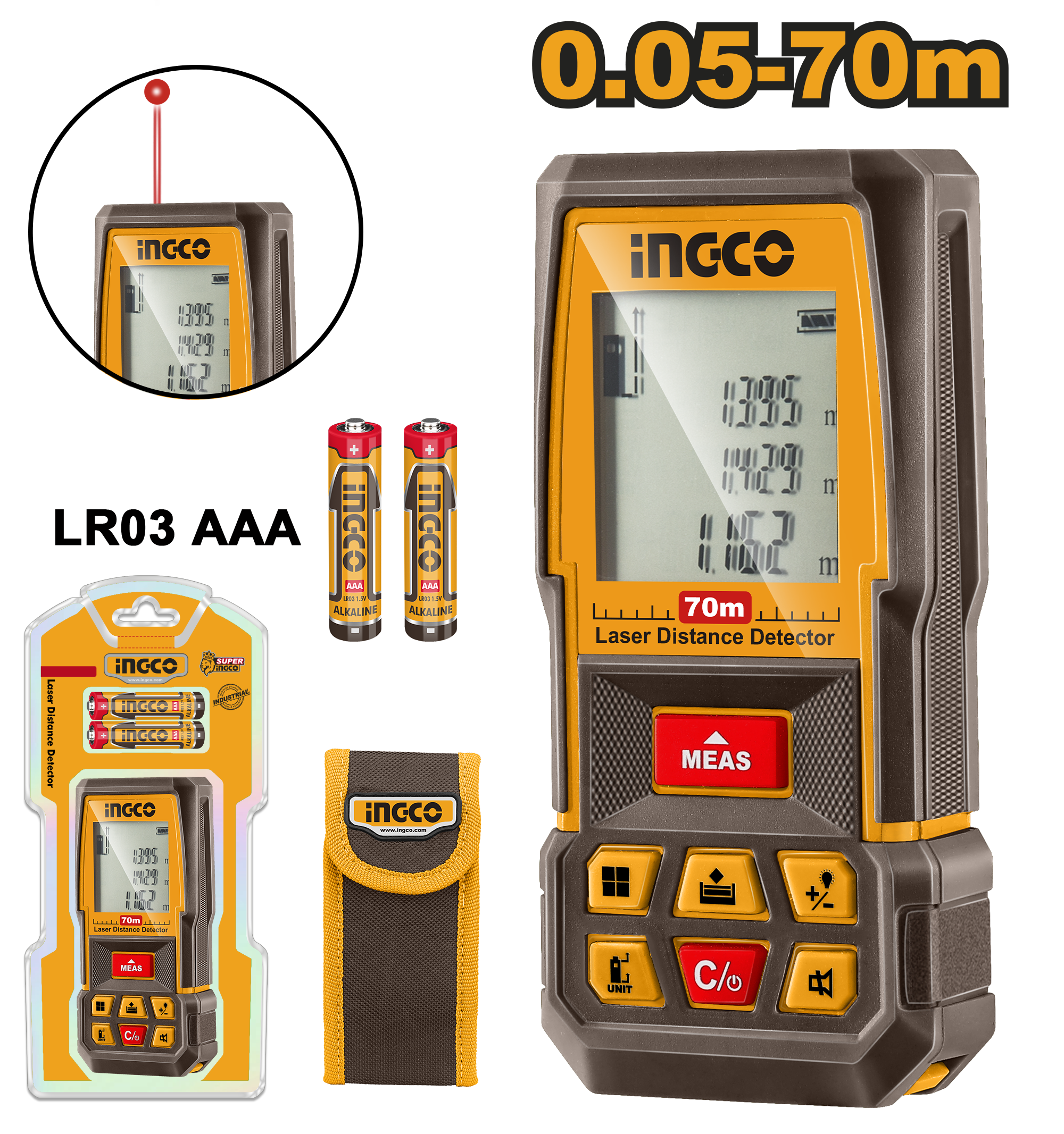INGCO 0.05-70M Laser Distance Detector - HLDD0708 Main image