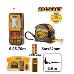 INGCO 2 PCs Set Laser Distance Detector Combo Kit - HLDD241201