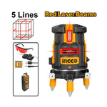 INGCO 5 Lines Self-Leveling Line Laser (Red Laser Beams) - HLL306505