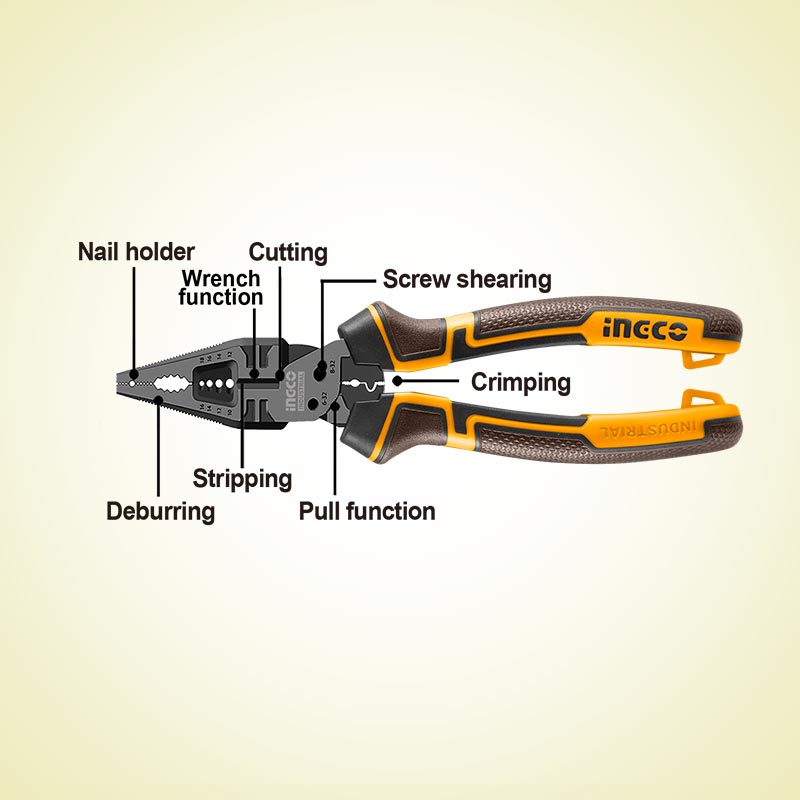 INGCO 200MM (8") 8-in-1 Multi-Function Combination Pliers - HMFCP28200