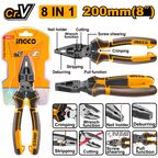 INGCO 200MM (8") 8-in-1 Multi-Function Combination Pliers - HMFCP28200