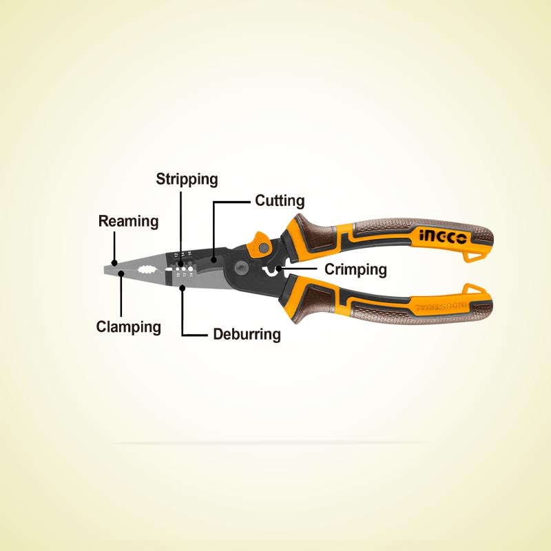 INGCO 200MM (8") 6-in-1 Multi-Function Long Nose Pliers - HMFLNP28200