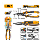 INGCO 200MM (8") 6-in-1 Multi-Function Long Nose Pliers - HMFLNP28200