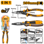 INGCO 200MM (8") 6-in-1 Multi-Function Long Nose Pliers - HMFLNP28200