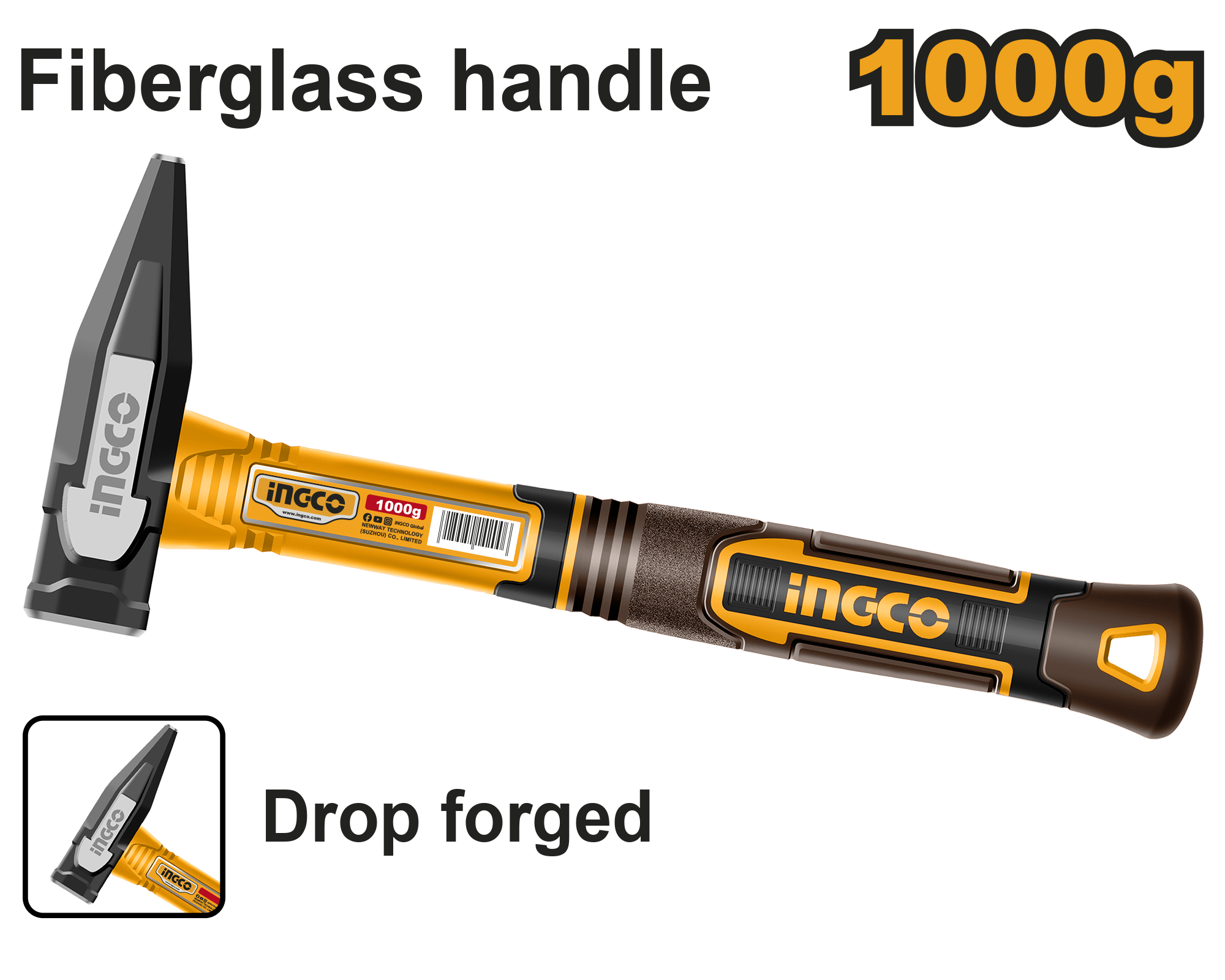 INGCO 1000g Machinist Hammer - HMH821000 Main image