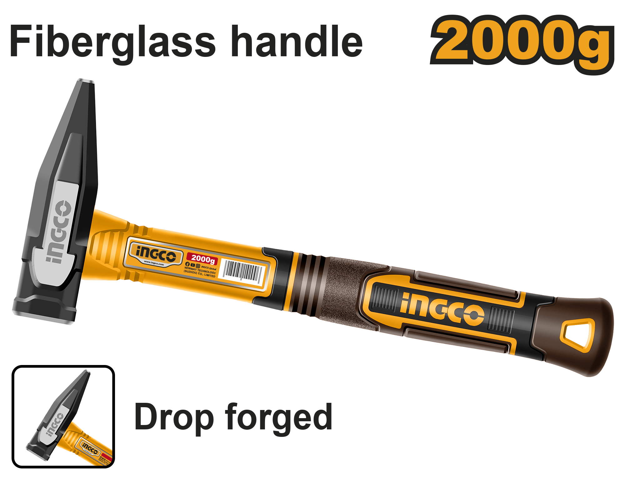 INGCO 2000g Machinist Hammer - HMH822000