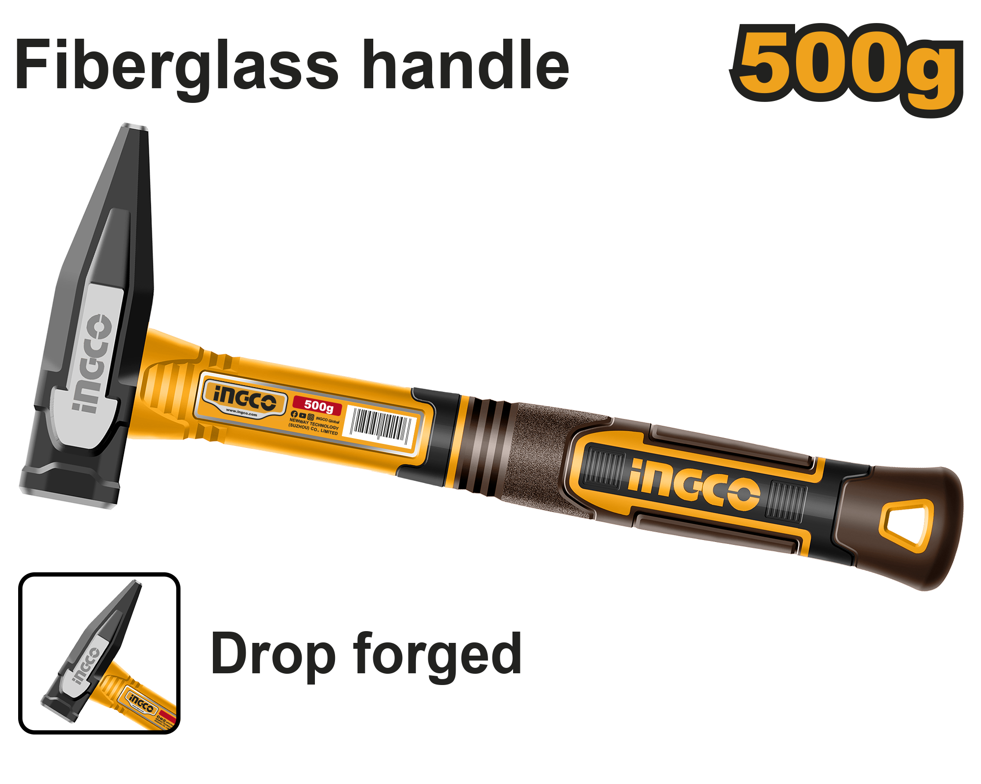 INGCO 500g Machinist Hammer - HMH82500