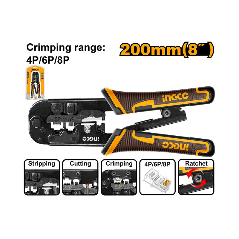 INGCO 200MM (8") Modular plug crimper HMPCN2468R