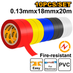 INGCO 0.13MMx18Mx20MM 10 PCs Set PVC Insulating Tape - HPET1013