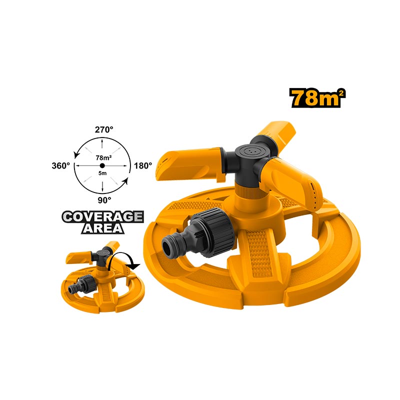 INGCO 78M² Plastic 3 Arm Rotatory Sprinkler - HPS23602