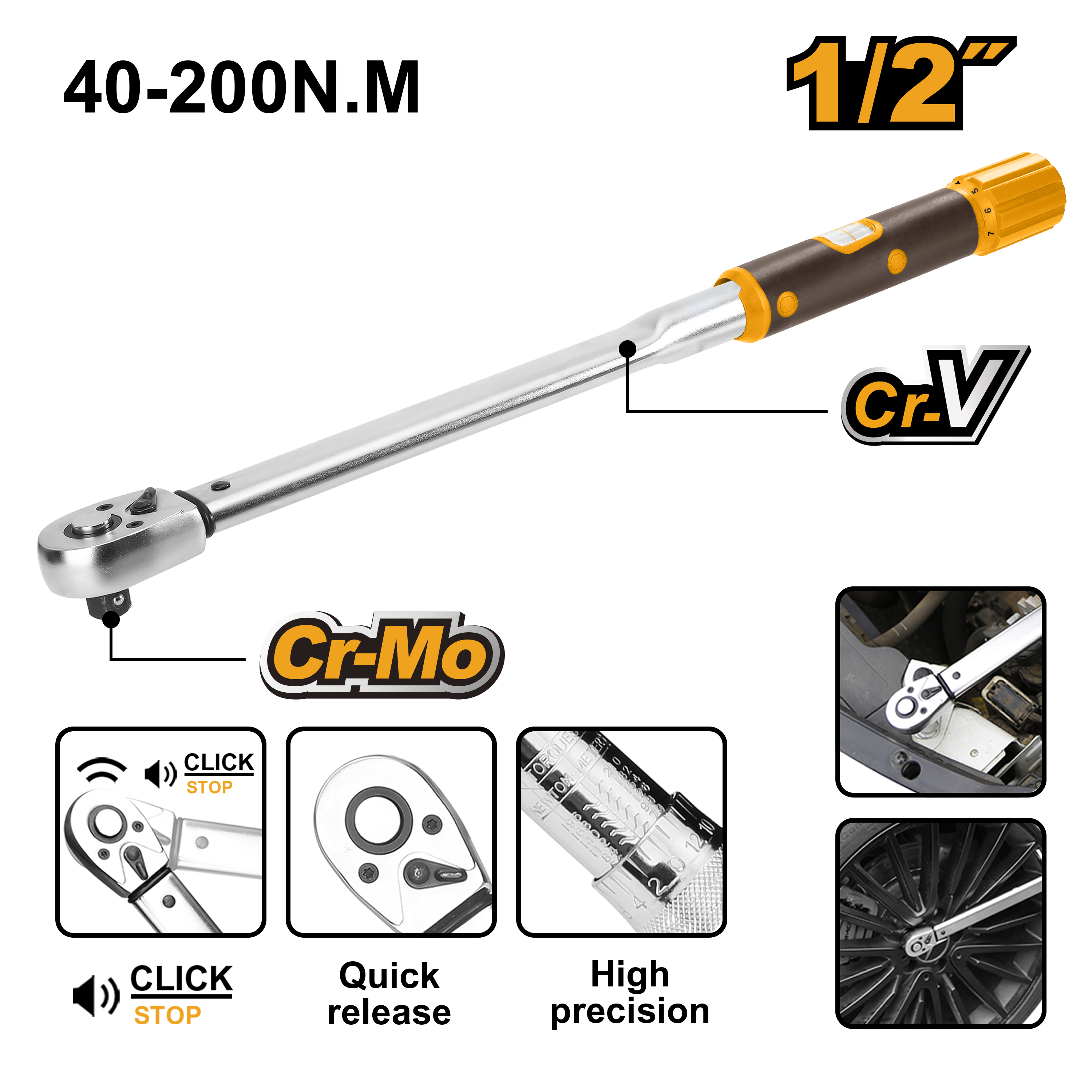 INGCO 1/2" Torque Wrench - HPTW200N1 Main image
