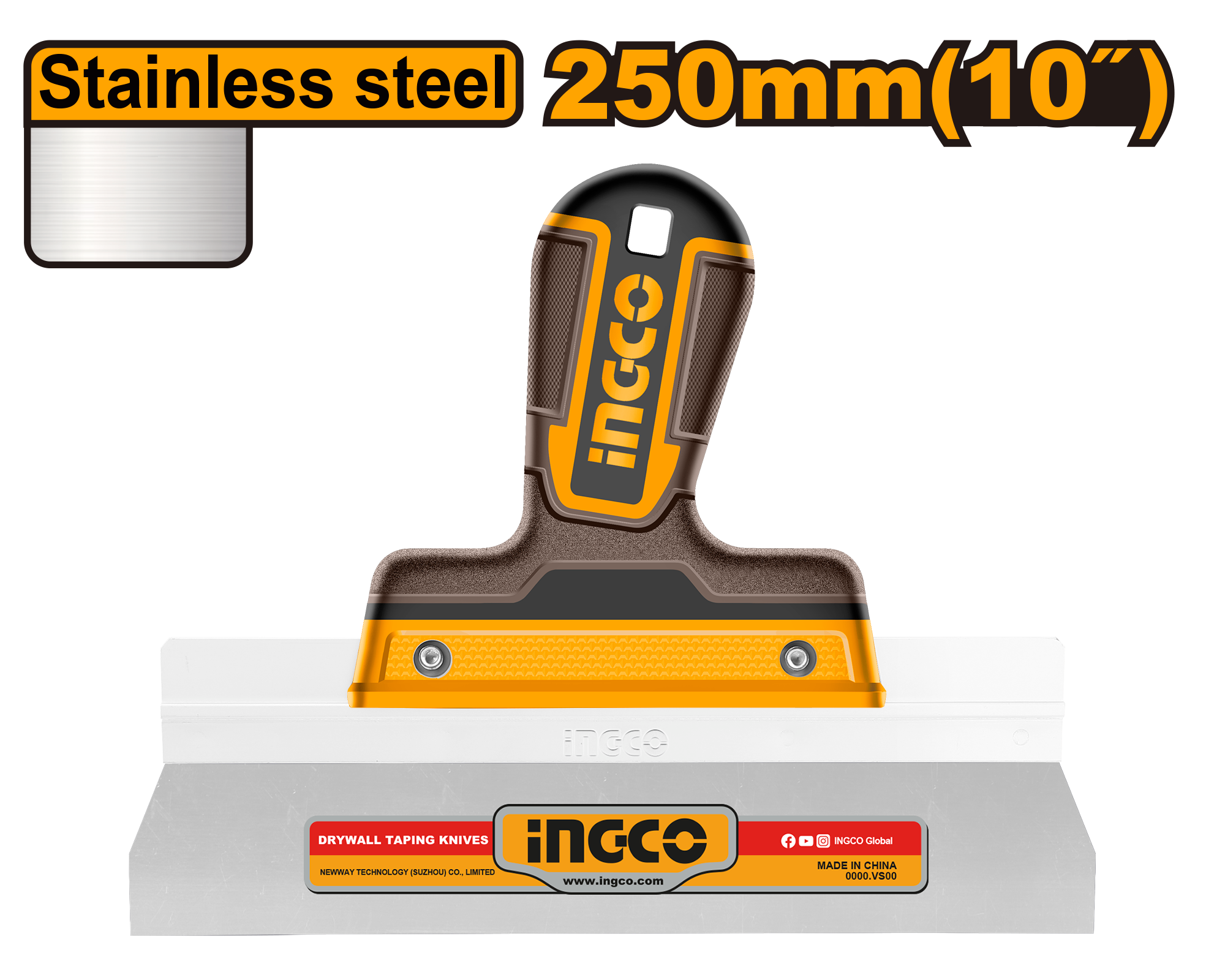 INGCO 250MM (10") Drywall Taping Knives - Stainless Steel - HPUT78250 Main image