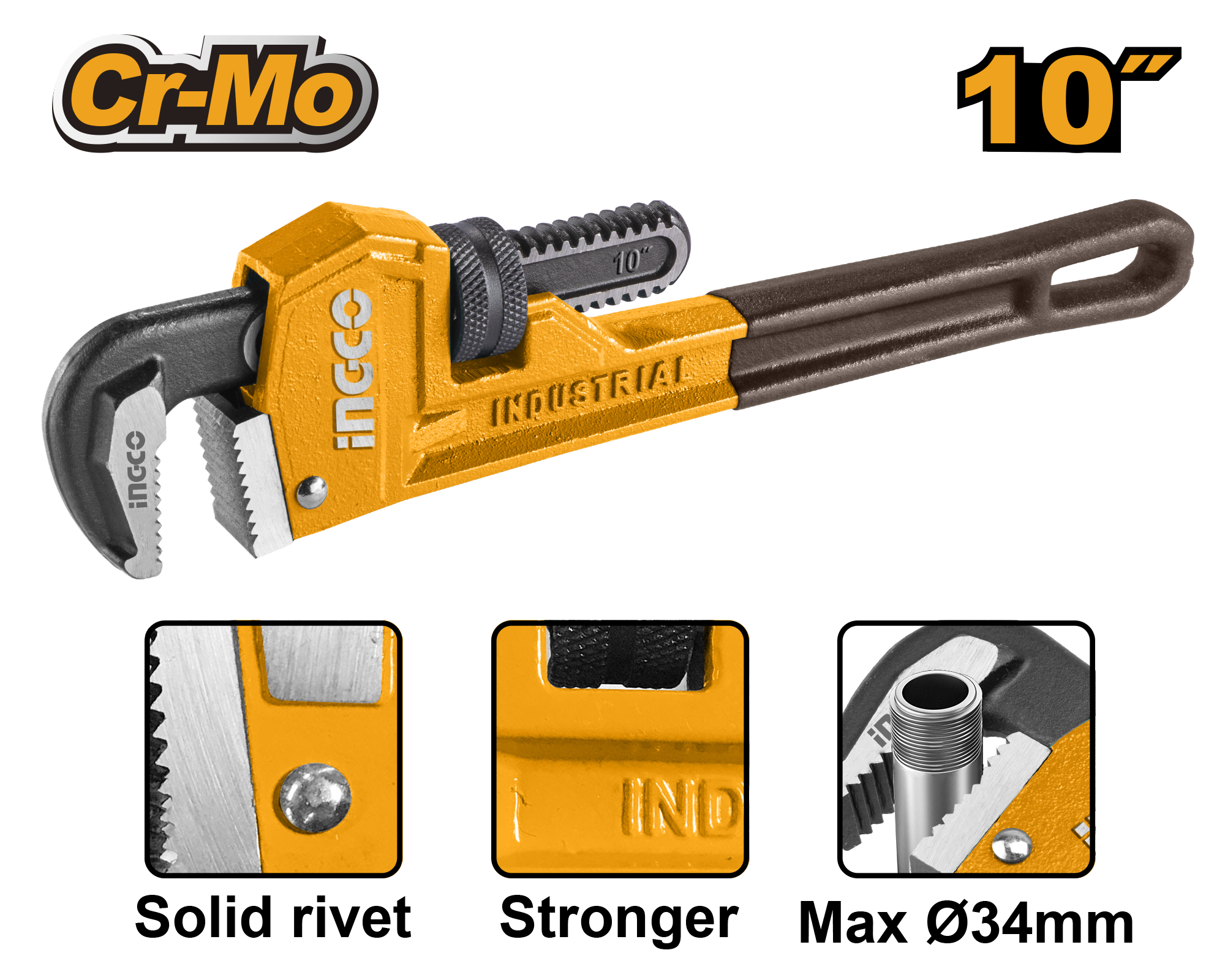 INGCO 10" Pipe Wrench - HPW0810 Main image
