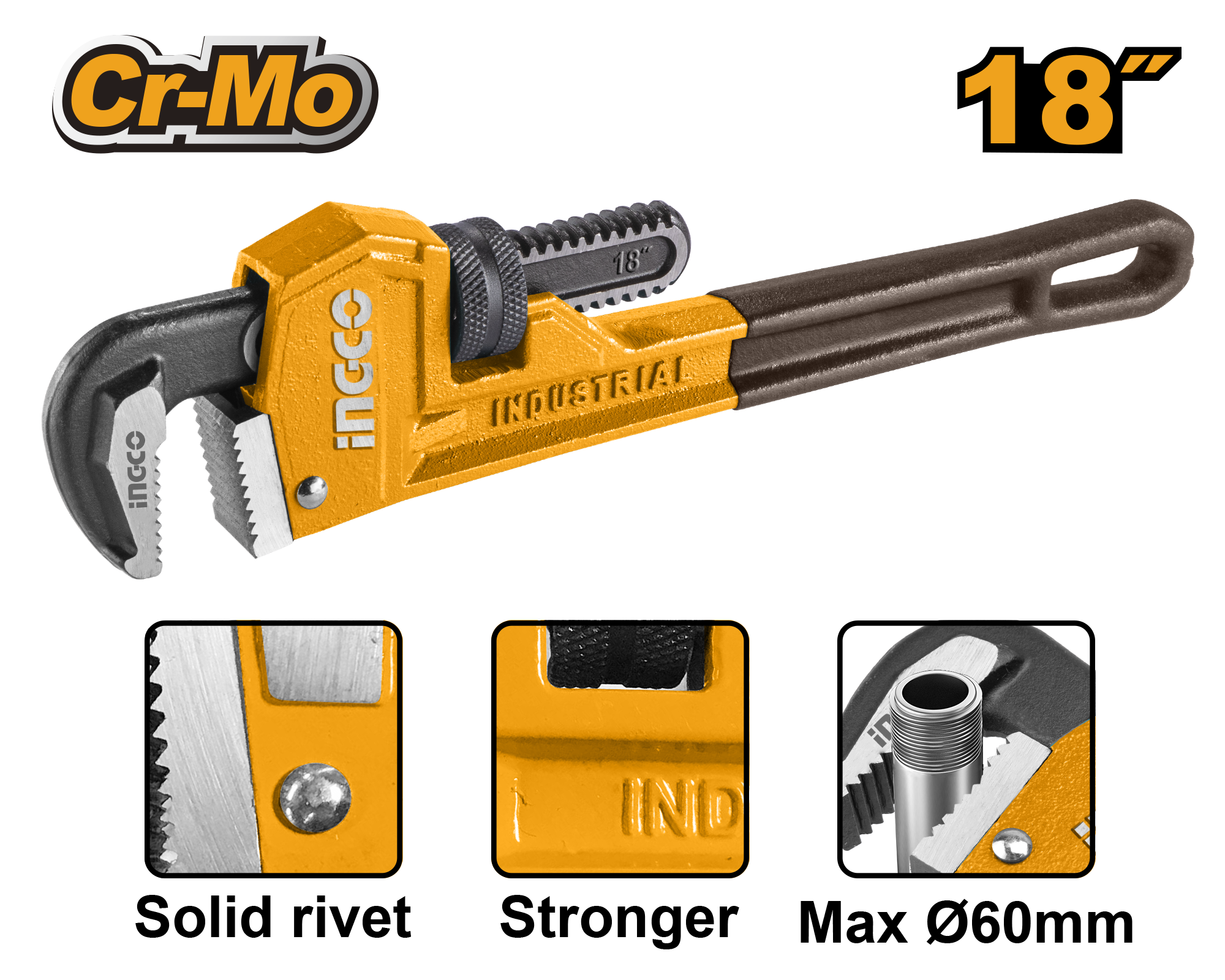 INGCO 18" Pipe Wrench - HPW0818 Main image