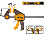 INGCO 450MM 18" Quick Bar Clamp - HQBC01603