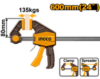 INGCO 600MM 24" Quick Bar Clamp - HQBC24802