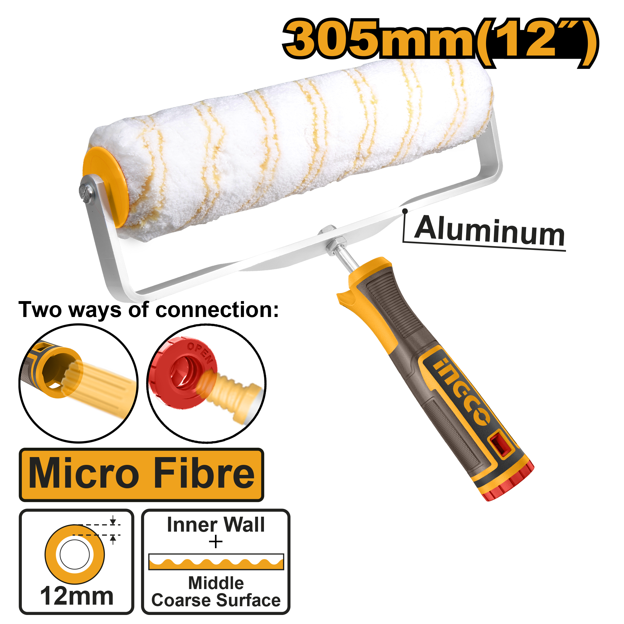 INGCO Micro Fibre 305MM (12") Cylinder Brush (Inner Wall) - HRHT093051