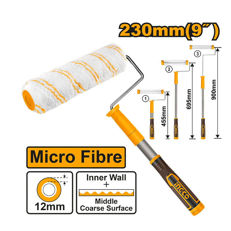 INGCO Micro Fibre 230MM (9") Telescoping Cylinder Brush - HRHT442302T