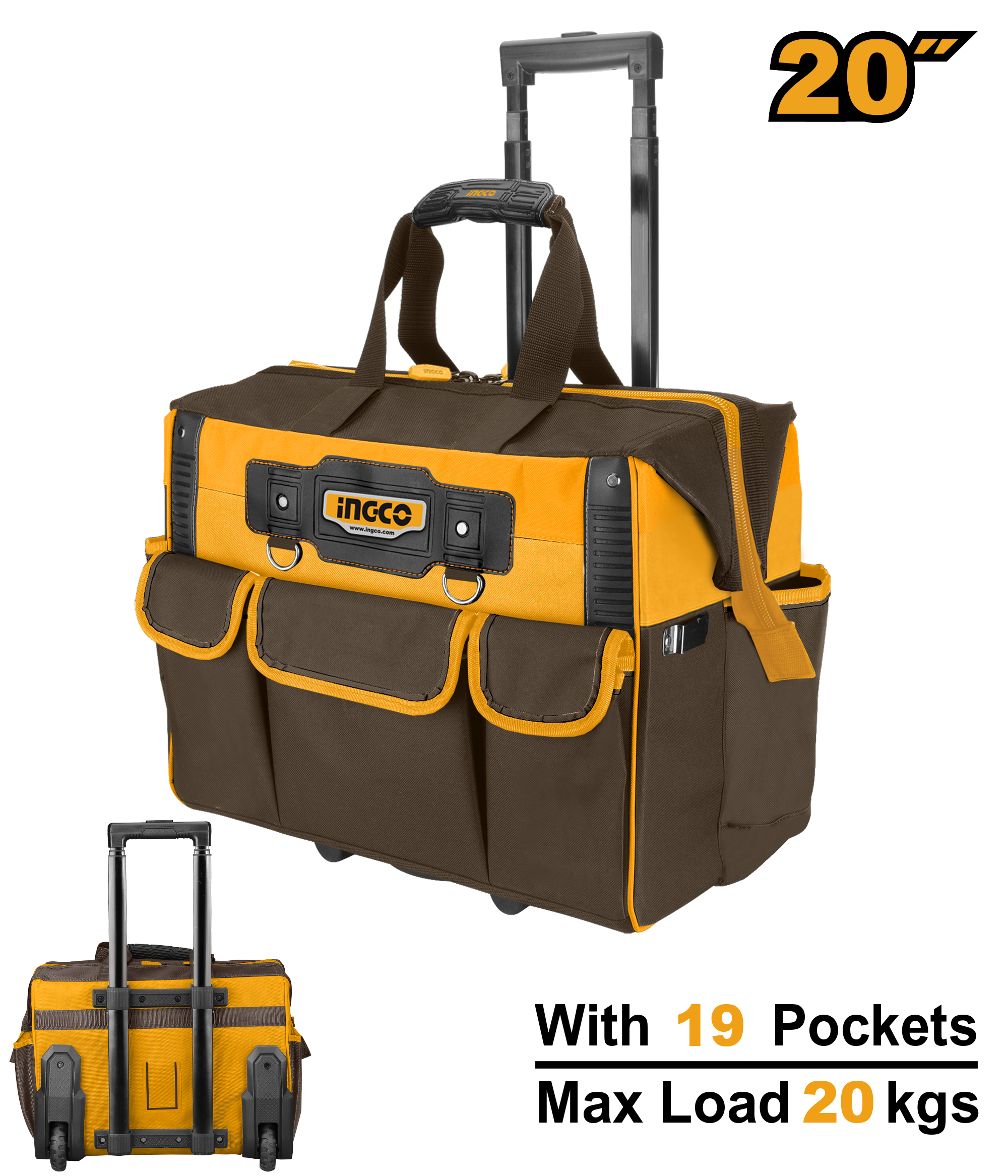 INGCO 20" Rolling Rigid Tool Bag - HRRTB2015 Main image