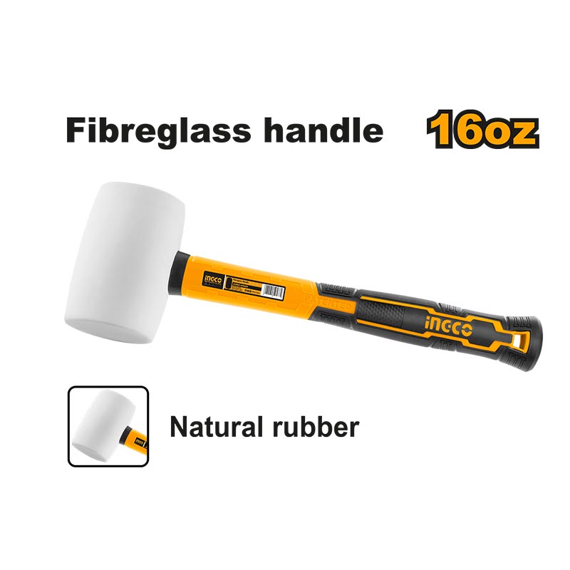 INGCO Rubber Hammer 16oz White - P6C24 - HRUH8316