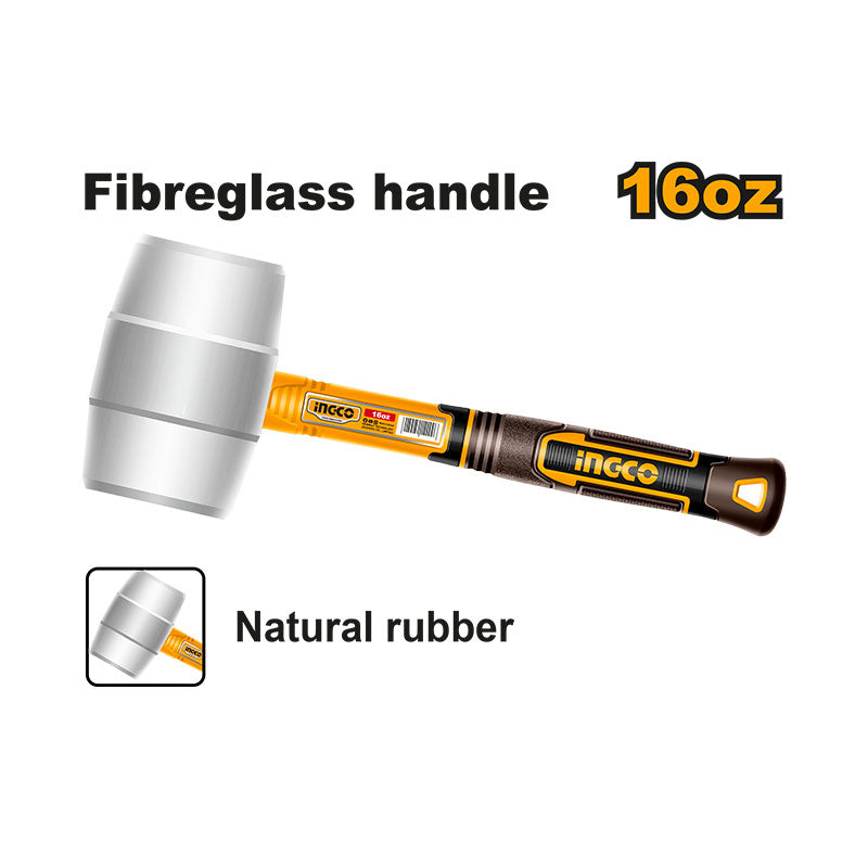 INGCO 16 Oz Rubber Hammer - HRUH8916
