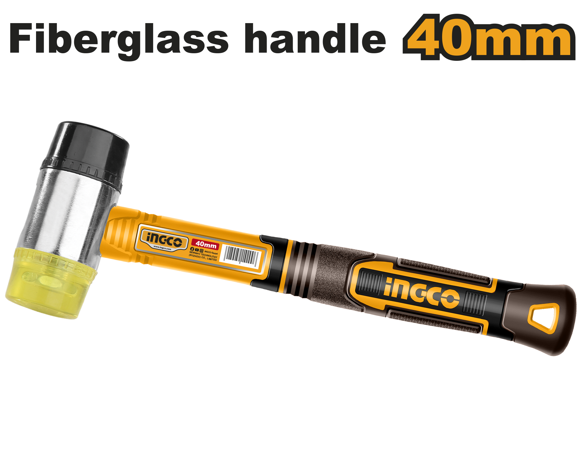 INGCO 40MM Rubber and Plastic Hammer - HRUH8940