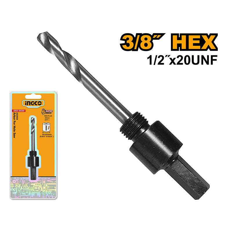 INGCO 3/8" (1/2"x20UNF) Arbor for Hole Saw - HSA01