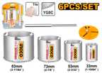 INGCO 6Pcs Carbide Gritted Hole Saw Set - HSB4061