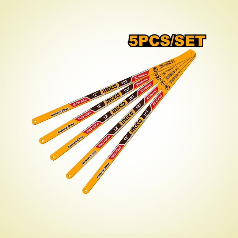 INGCO 5 PCs Bi-Metal Hacksaw Blade Set - HSBKT12185