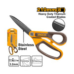 INGCO 210MM (8") Rubber Grip Long-Blade Scissors - HSCRS812108