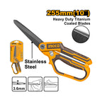 INGCO 255MM (10") Rubber Grip Long-Blade Heavy Duty Scissors - HSCRS832558