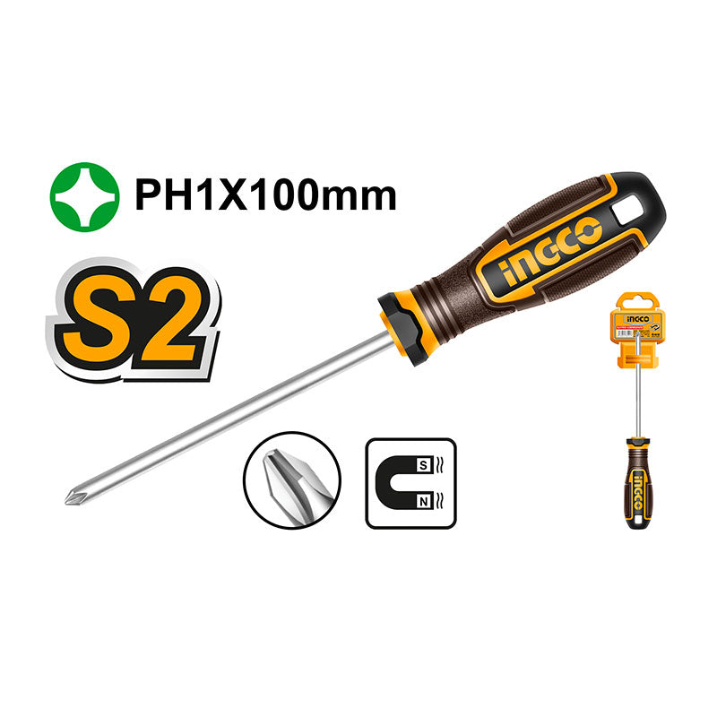 INGCO PH1x100MM Phillips Screwdriver - HSDPH1100