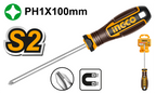 INGCO PH1x100MM Phillips Screwdriver - HSDPH1100