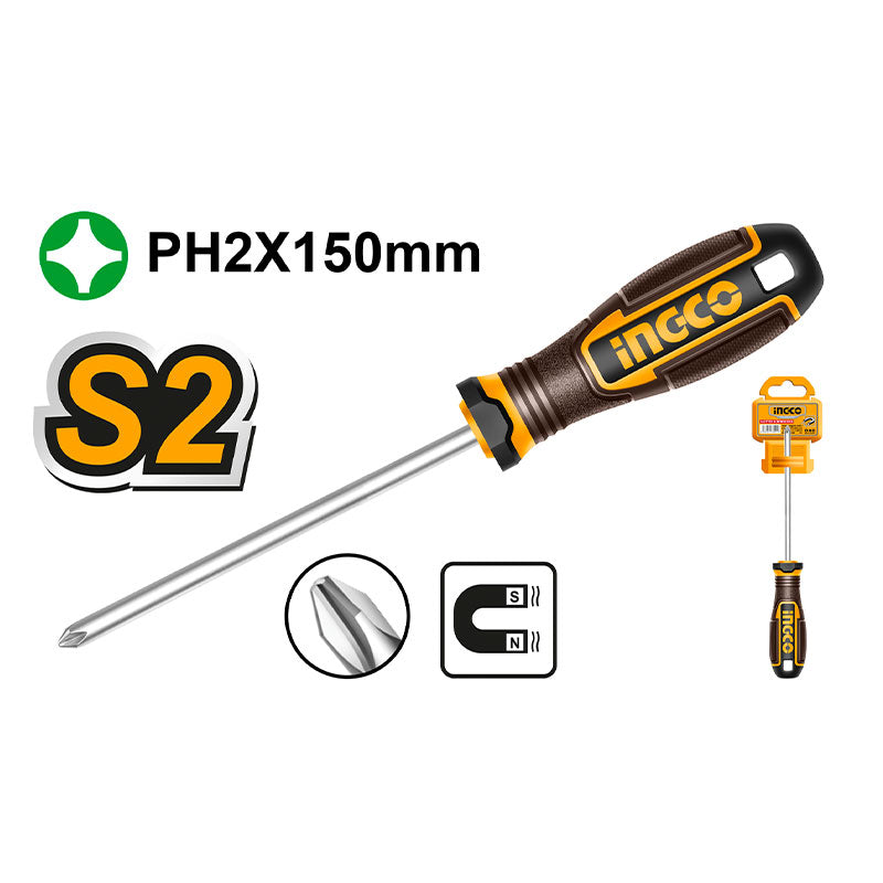 INGCO PH2x150MM Phillips Screwdriver - HSDPH2150