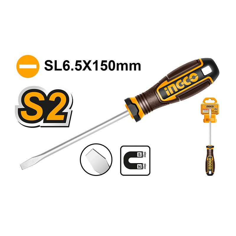 INGCO 6.5x150MM Slotted Screwdriver - HSDSL6150