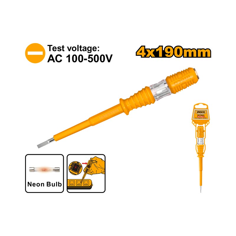 INGCO 4x190MM, 100-500V Test Pencil - HSDT1908