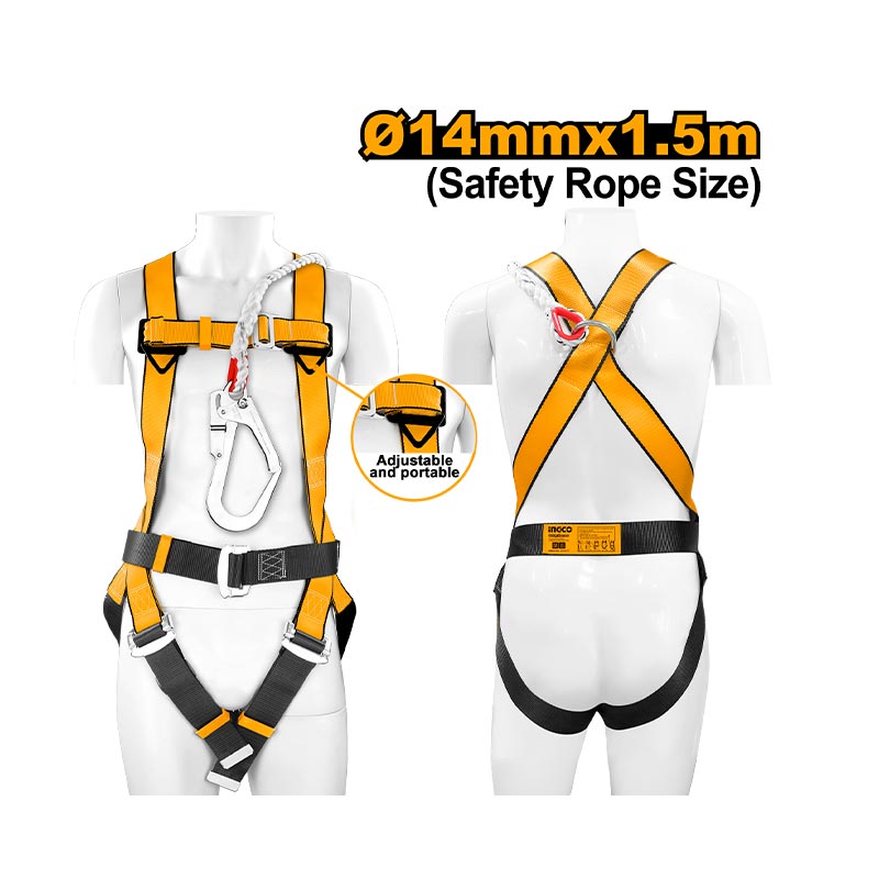 INGCO Safety Rope Size, 14MMx1.5M Safety Harness - HSH501415