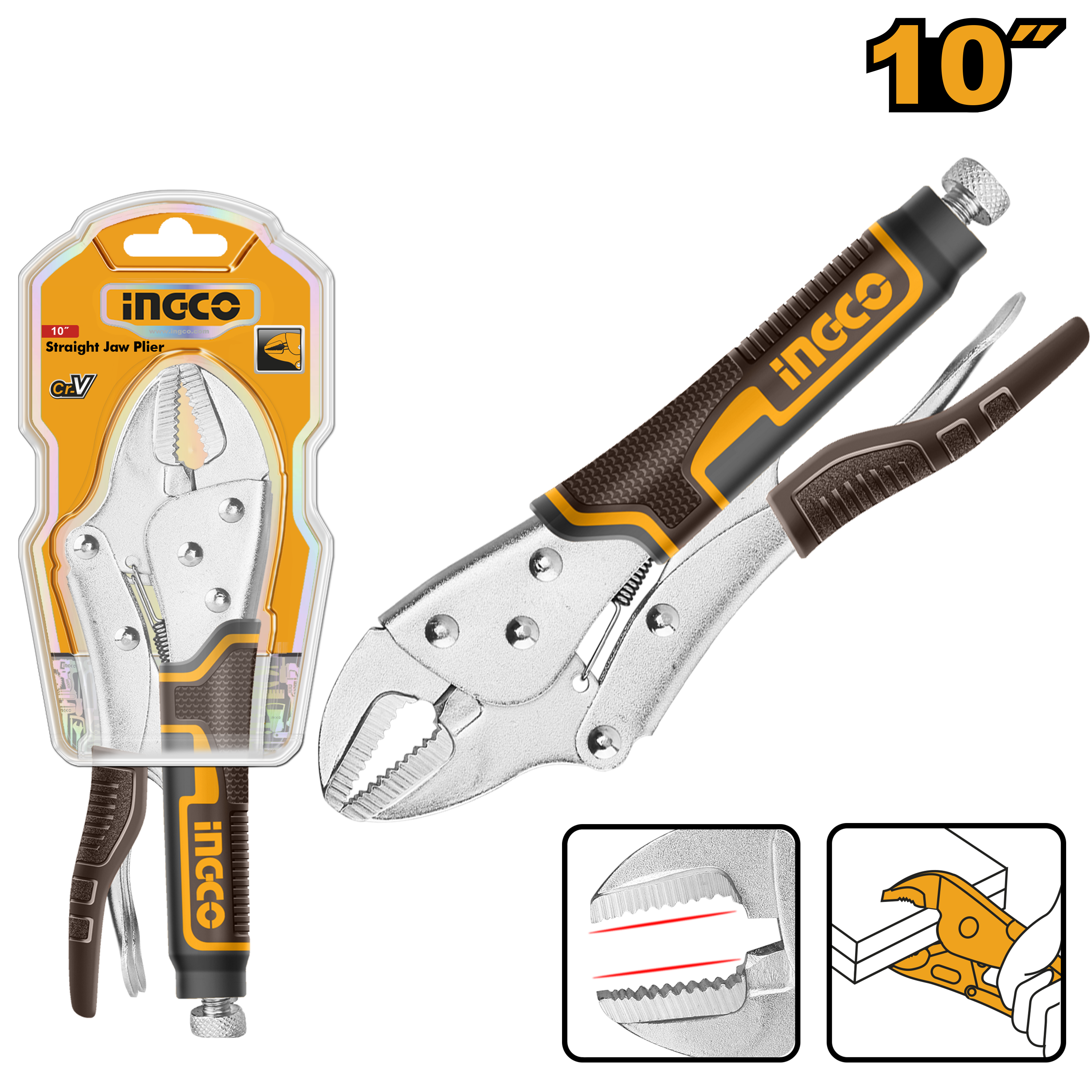 INGCO 10" Straight Jaw Plier - HSJP0110 Main image
