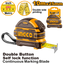 INGCO 10Mx25MM Double Button, Self Lock Function, Continuous Marking Blade Steel Measuring Tape with Double Side Printing - HSMT081025