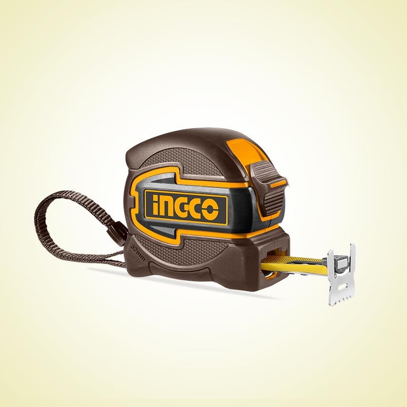 INGCO 8Mx32MM Strong Magnetism 360 Nylon Coated Steel Measuring Tape with Double Side Printing - HSMT80832