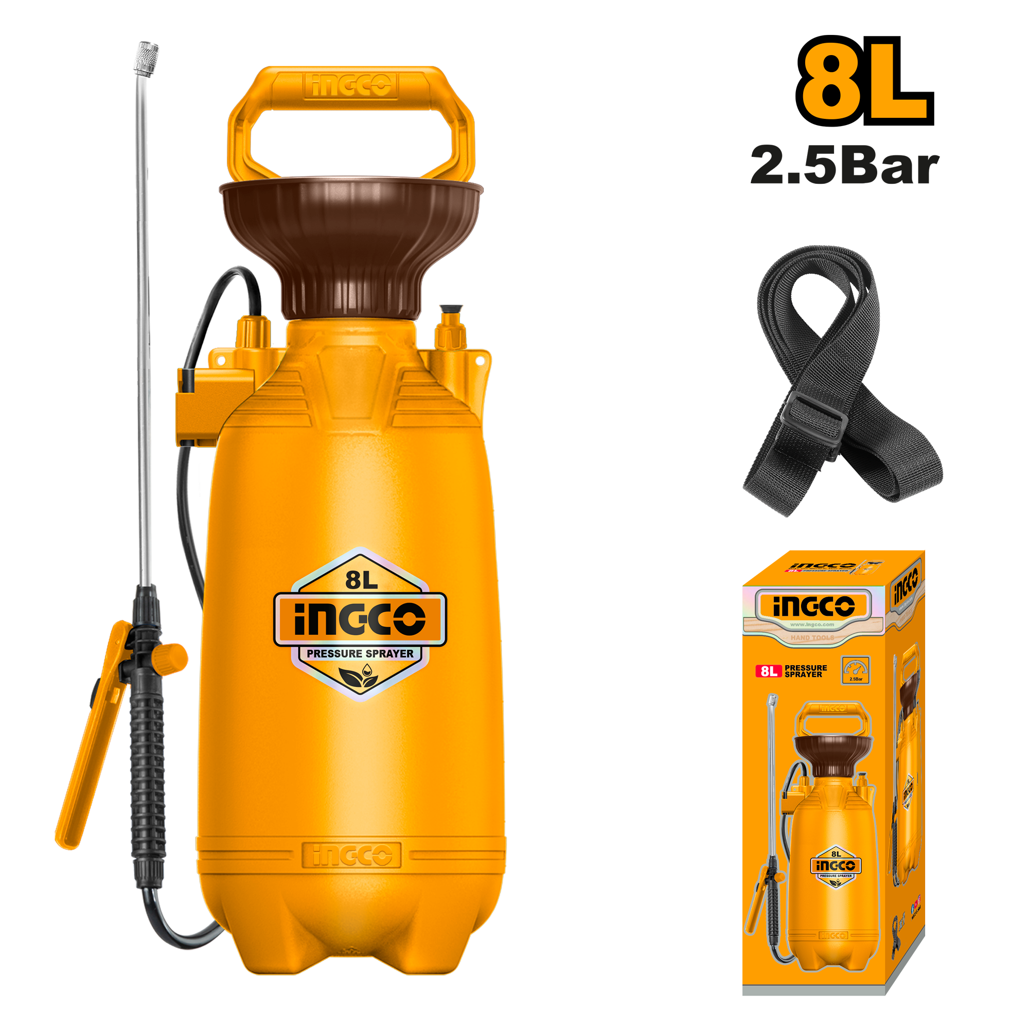 INGCO 8L, 2.5 Bar Pressure Sprayer - HSPP30802 Main image