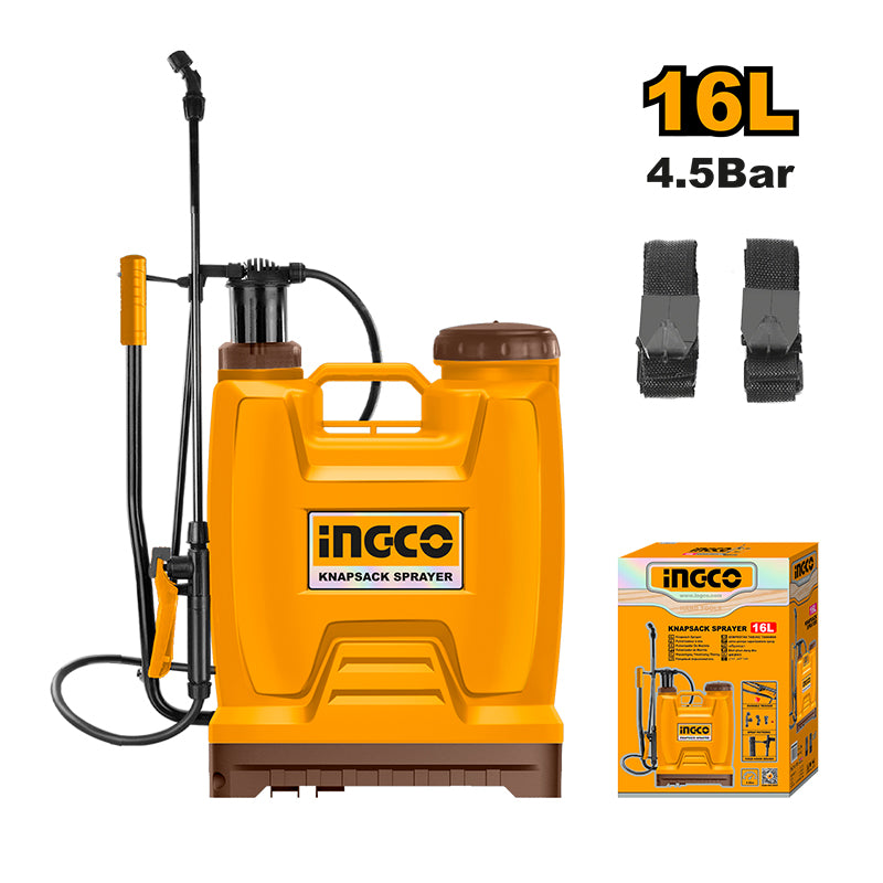 INGCO 16L 4.5BAR Manual Knapsack Sprayer with Adjustable Nozzle - HSPP41602
