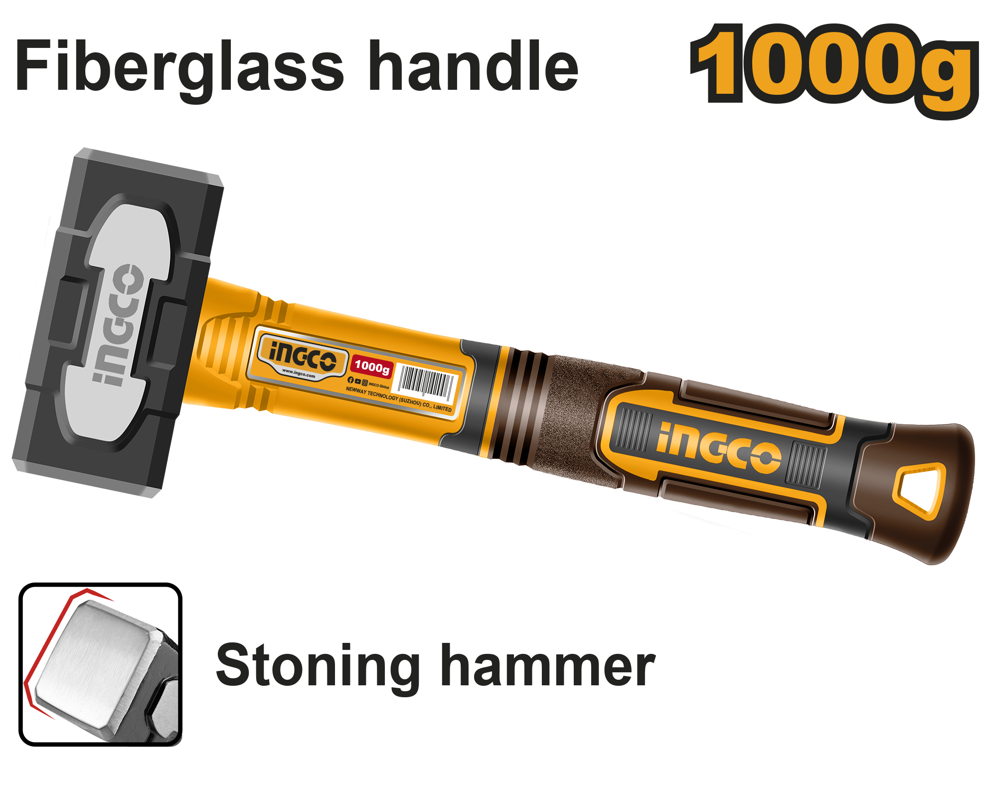 INGCO 1000g Stoning Hammer - HSTH81000