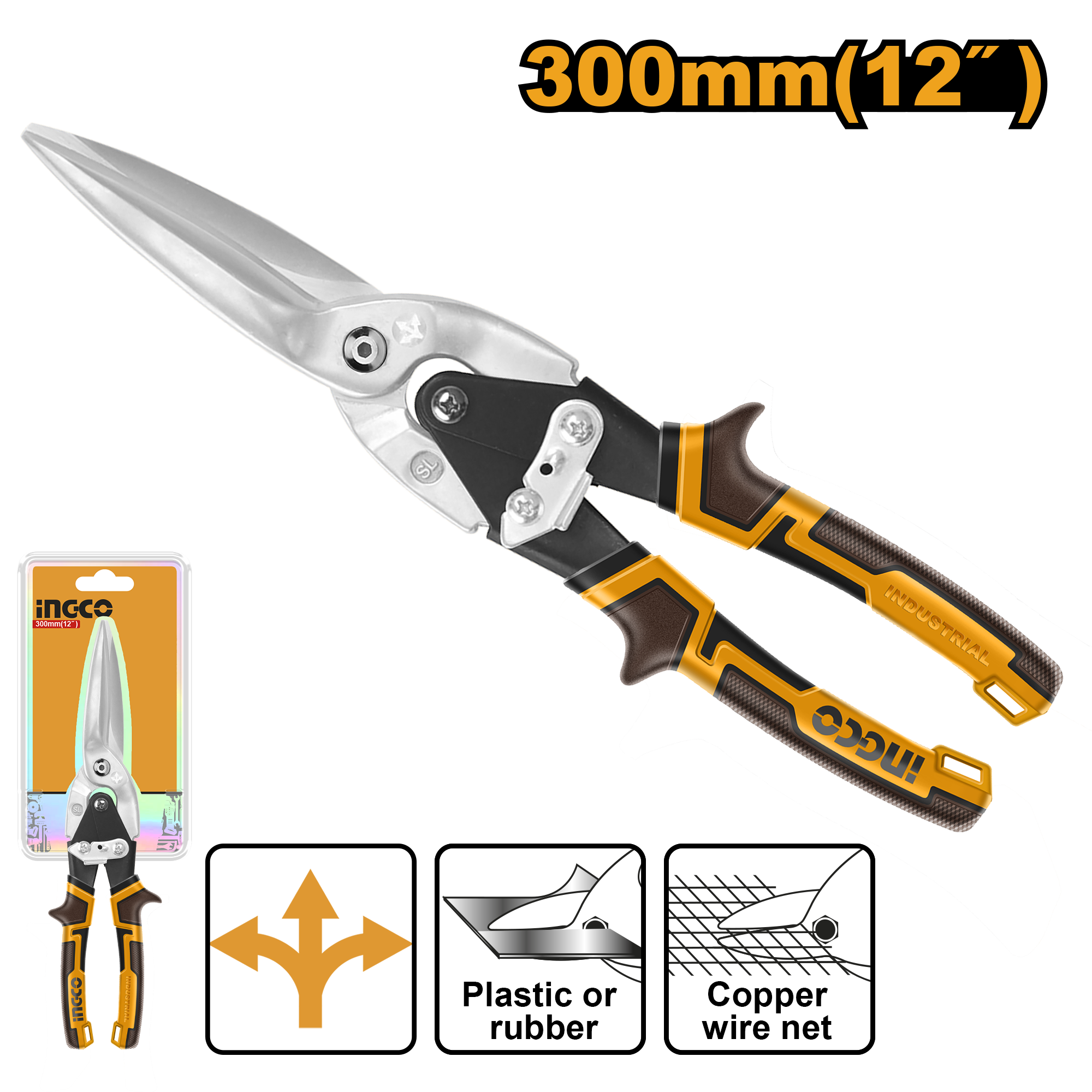 INGCO 300MM (12") Long Straight Aviation Snip - HTSN0112S