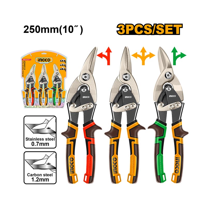 INGCO 250MM (10") 3 PCs Aviation Snip Set - HTSNK0110